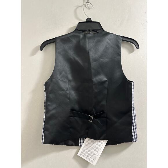 🔥FLASH SALE🔥 tagliatore kids vest checkered print navy and white size 8 boys - Picture 9 of 11